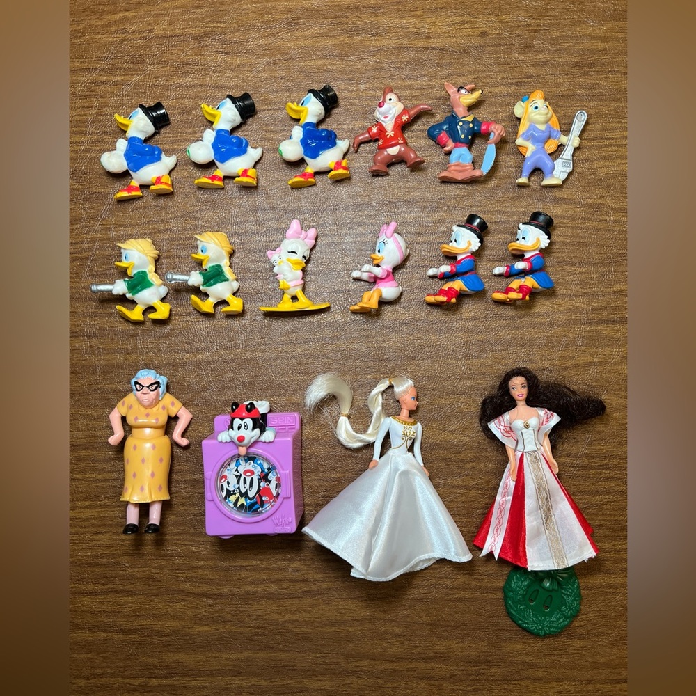 Vintage Disney and Barbie PVC figures